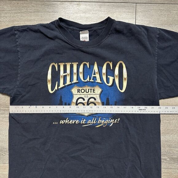Vintage 90s Chicago T Shirt Size XL Route 66 Sun Faded Grunge 1997 - Picture 5 of 6
